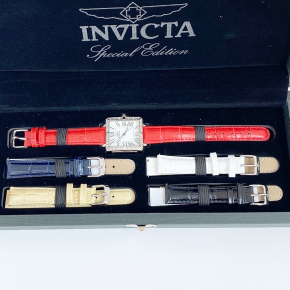 Invicta Square Diamond Stainless Steel Watch Set - Picture 3 of 7